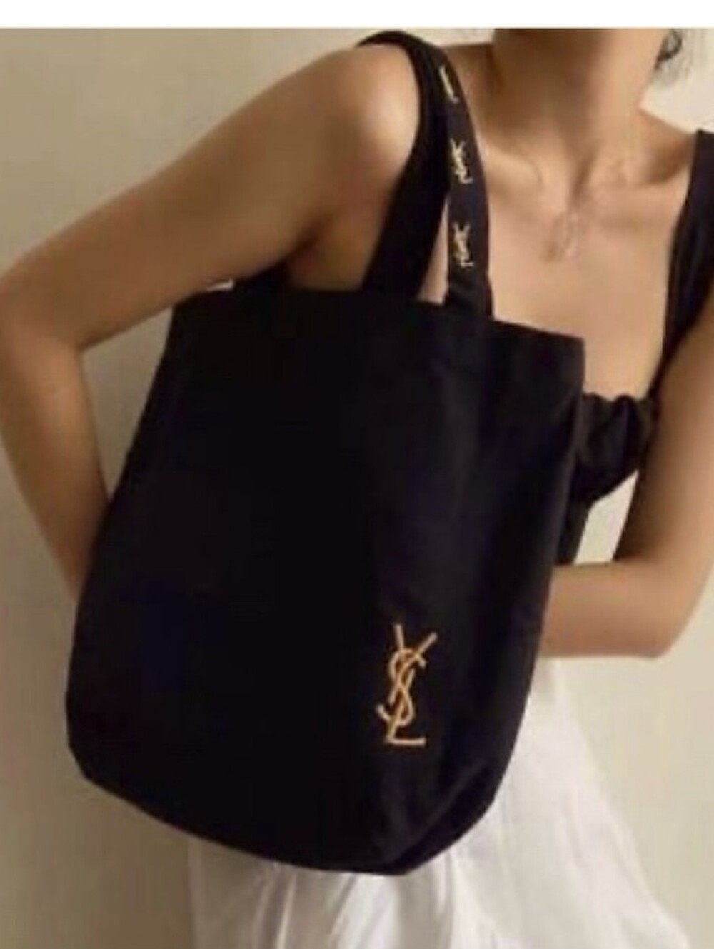 Black canvas YSL tote bag Purse